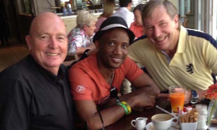 Discussing the new talk show with David Kau and John Walland.