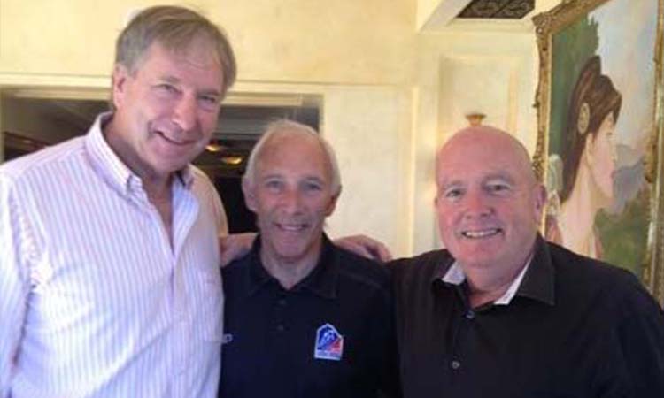 Great catching up with my mates for chat. Three legendary cyclists!