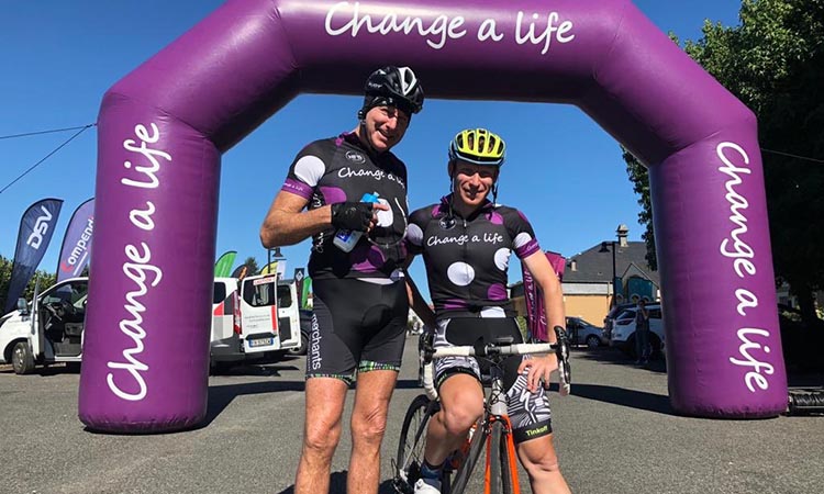 Our ultra humble lead rider for #ChangeaLife 2018 tour to France. Russian star #PavelBrutt who won Stage 5 of the Giro d’Italia in 2008 and took a terrible tumble into a fence last year. He also has a lot of patience!